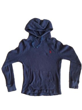 Polo by Ralph Lauren Navy Waffle-Knit Hooded Sweater